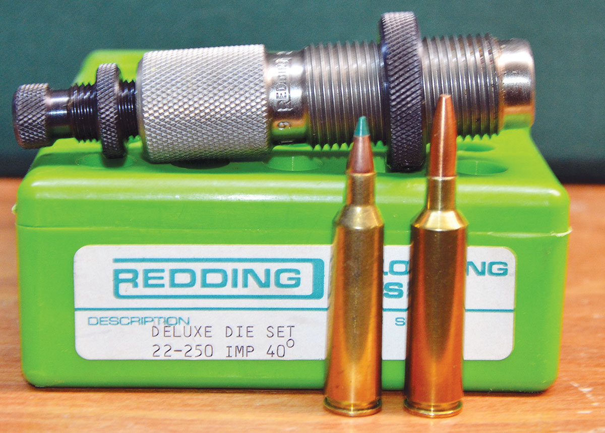 As specified by P.O. Ackley, when a standard 22-250 cartridge is chambered in the 22-250 Ackley Improved chamber, the shoulder/neck juncture of its case rests against the shoulder/neck juncture of the chamber. This allows factory 22-250 ammunition to be fired in the rifle.